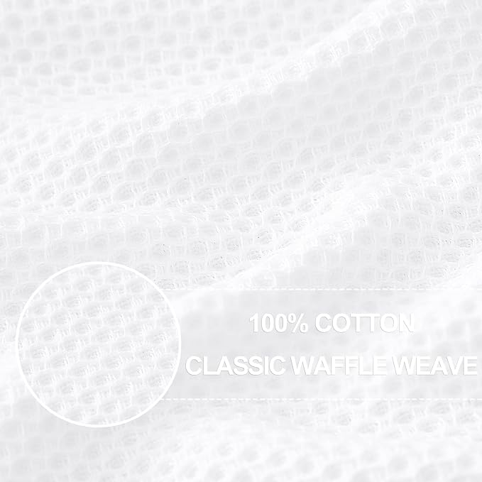Homaxy 100% Cotton Oversized Waffle Weave Kitchen Towels 8-Pack, White | 20 x 28 Inches, Ultra Soft Absorbent Dish Towels, Quick Drying Large Cleaning Towels