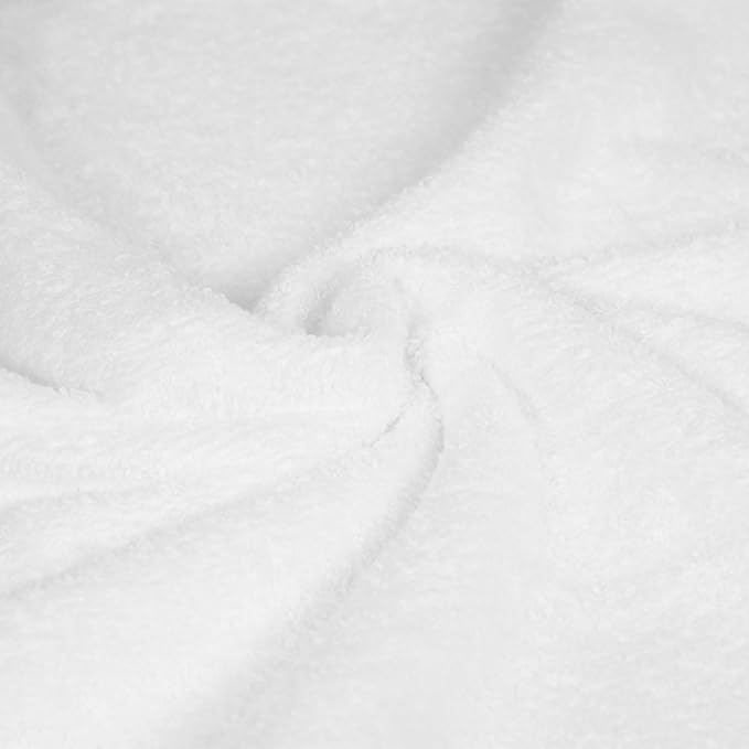 Amazon Basics 6-Piece Oversized Highly Absorbent Fade-Resistant Towel Set, 100% Cotton Towels for Bathroom, Soft, 2 Bath Towels, 2 Hand Towels, 2 Washcloths, White