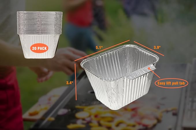Grease Drip Pan Liners for PitBoss & Blue Rhino Razor 4-Burner Griddles | 20 Pack Throw-away Grease Pan Supplied for Quick and Easy Griddle Cleanup