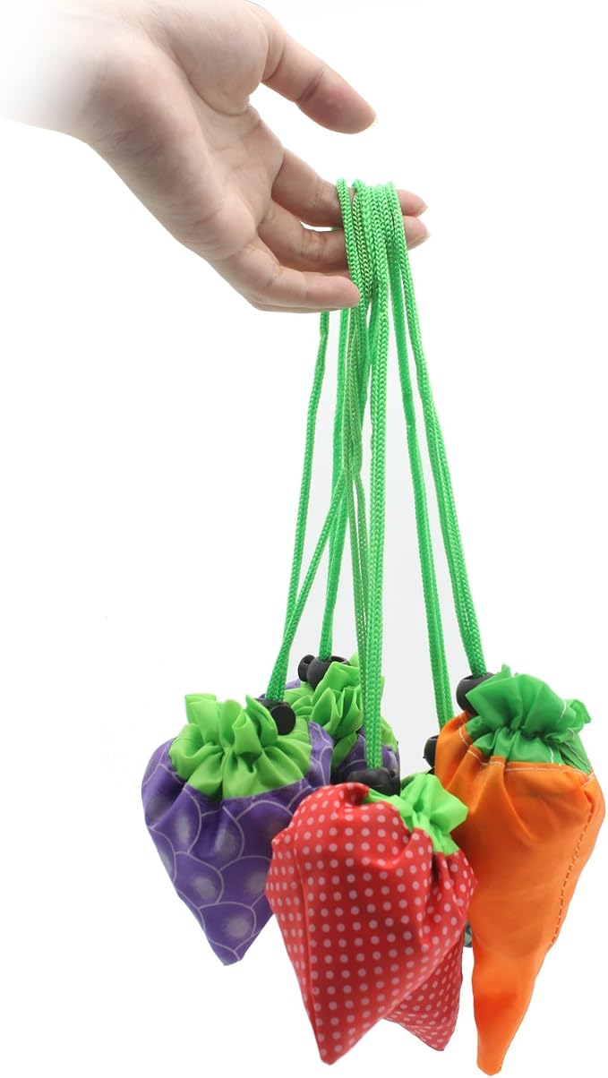20Pack Reusable Shopping Bags Bulk Foldable Portable Reusable Grocery Bags | Lightweight Polyester Grocery Shopping Tote Bag,Reusable Grocery Bags Foldable Machine Washable Shopping Bags(Fruit)