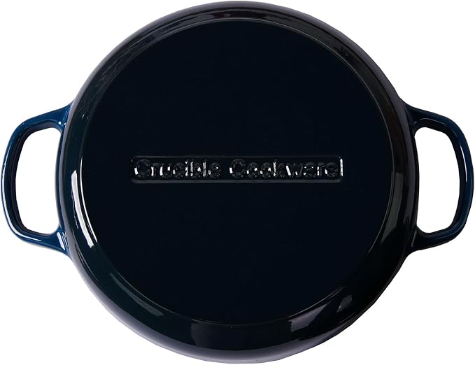 Enameled Cast Iron Bread Pan, Sourdough Artisan Bread Oven – Dark Teal Blue – Round 26 cm, 6.25 L (6.6 qt) – Boule Pan with a Deep Lid for Steam Baking