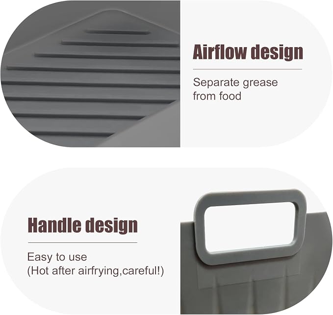Golden Associate Silicone Liners Rectangle 4 Pcs for Air Fryer Dual Basket 8 to 10 Qt, Food-grade Reusable Baking Tray Fit Ninja DZ201 DZ401 DZ550, 4 to 5 Qt Each, Double Zone Airfryer Accessories