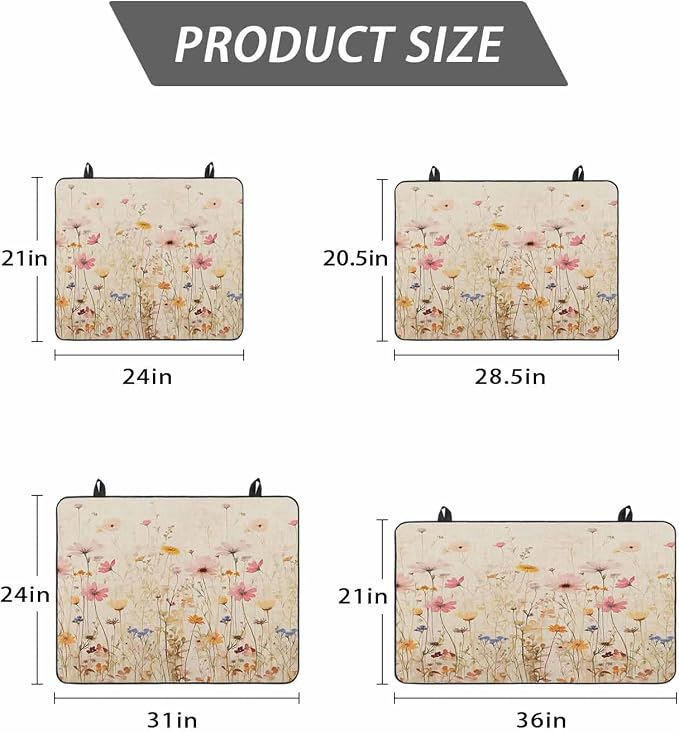 Stove Top Covers for Electric Stove 31x24 Inches, Botanical Flower HeatResistant Glass Cooktop Protector, Retro Colorful Spring Vintage Floral Ceramic Stovetop Countertop Covers Mat, Oven Cover