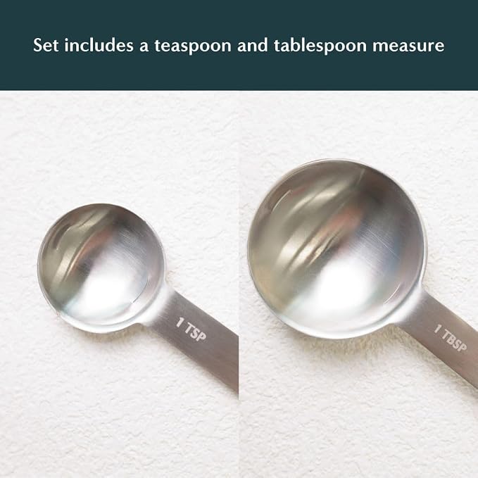 Naoki Matcha Stainless Steel Measuring Spoon/Scoop Set | 2g (1 teaspoon) and 6g (1 table spoon) Serving Of Matcha Powder