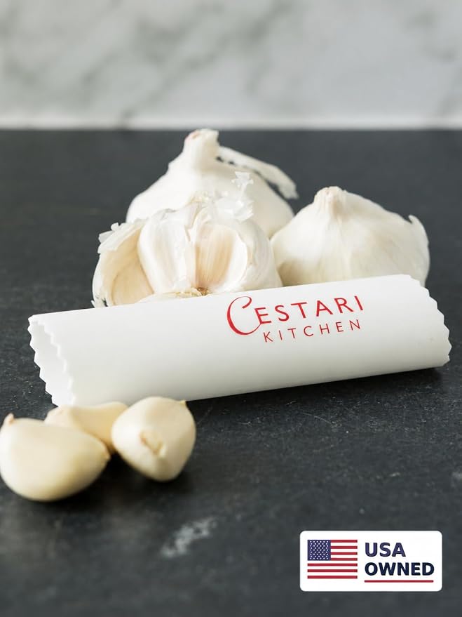 Garlic Peeler - Silicone Easy Roll Garlic Roller Tube | Sturdy Thick Odor Free Silicone - Removes Garlic Peels in Seconds - Peels Multiple Cloves - BPA Free