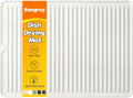 Songrey Silicone Dish Drying Mat for Kitchen Counter, 24" x 18", White | Drying Pad for Sink Dishes or Under Rack, Multi-Use as Heat Resistant Trivet, Coffee Bar Mat