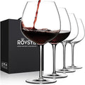 OJA Wine Glasses Set, Crystal Red Hand Blown Wine Glass, Set of 4,23.5 oz | Large, Burgundy, Ultra-thin, Light for Wine Tasting, Perfect Gifts, Valentine's Day, Anniversary, Birthday