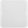 MicoYang Silicone Dish Drying Mat for Multiple Usage,Easy clean,Eco-friendly,Heat-resistant Silicone Mat for Kitchen Counter or Sink,Refrigerator or Drawer liner White M 12 inches x 12 inches