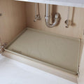 Heavy Duty Silicone Under Sink Mats for Kitchen Waterproof 34" x 19", Extra Thick Under Sink Rubber Mat Drip Tray, Raised Edge Under Sink Liner,Prevent Drips, Leaks, Spills,Brown