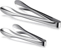 2 Pack Polished Stainless Steel Serving Tongs 9 and 12 Inch Metal Food Silver Tong for Buffet Salad BBQ Grilling Heavy Duty Kitchen Utensils for Cooking Catering Wedding Party