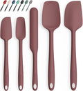 Coukre Silicone Spatula Set of 5,High Temperature Resistant, Food Grade Silicone, Dishwasher Safe, for Baking, Cooking (Pure Wine)