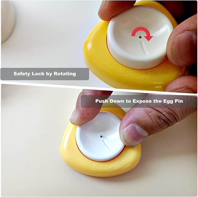 Magenetic Egg Piercer Tool for Raw Eggs to Get Good Hard Boiled Eggs, Egg Poker Pricker with Safety Lock Egg Pin, Easy Egg Peeler By Punching Hole at Bigger End of the Egg Before Boiling