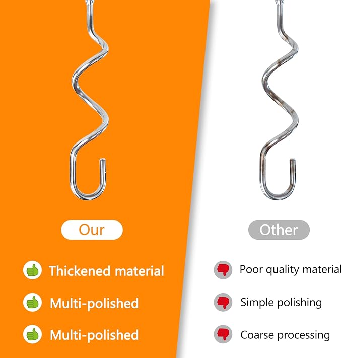 2 Pcs Hand Mixer Dough Hook Stainless Steel Attachments Compatible with kitchenAid Hand Mixer,Hand Mixer Replacement Attachments