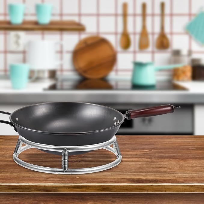 Wok Ring for Electric Stove 11.5 Inch Stainless Steel Wok Rack Support Stand for Gas Hob and Grill Heavy Duty Round Rack Stand for Kitchen Cookware Heat Resistant