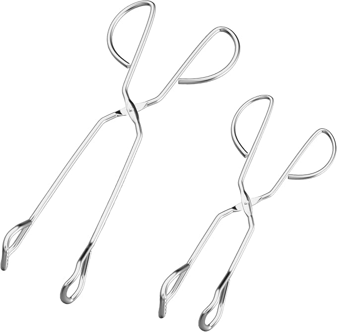 HINMAY Stainless Steel Kitchen Scissor Tongs Set, 2-Piece (10/13 Inch) | Metal Scissor Tongs for Cooking, Grilling, Serving, and Barbecue
