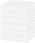 Homaxy 100% Cotton Waffle Weave Kitchen Dish Towels 6-Pack, White | 13 x 28 Inches, Ultra Soft Absorbent Dish Towels, Quick Drying Cleaning Towels