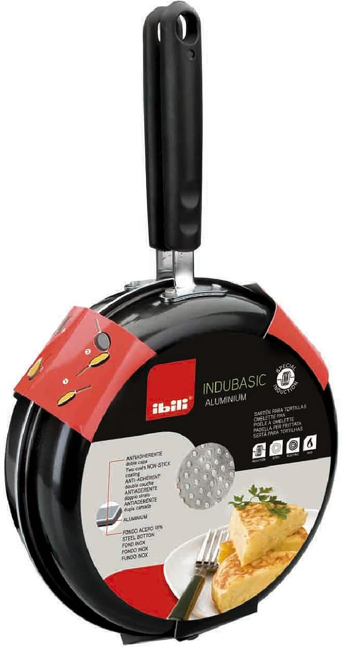 IBILI Nonstick Double-Sided Omelette Pan 9.4 Inch | Made in Spain | Frittata Frying Pan for Easy Flipping, Reinforced Cast Aluminum, PFOA-Free, Food-Grade, Induction Compatible, pancake Maker