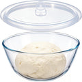 E-far Glass Mixing Bowl with Airtight Lid, 4.8QT Large Clear Glass Bowl for Salad, Sourdough Bread Making, Prep, Serving, Storage, Non-toxic & Leak-proof, Microwave, Dishwasher, Oven & Fridge Safe