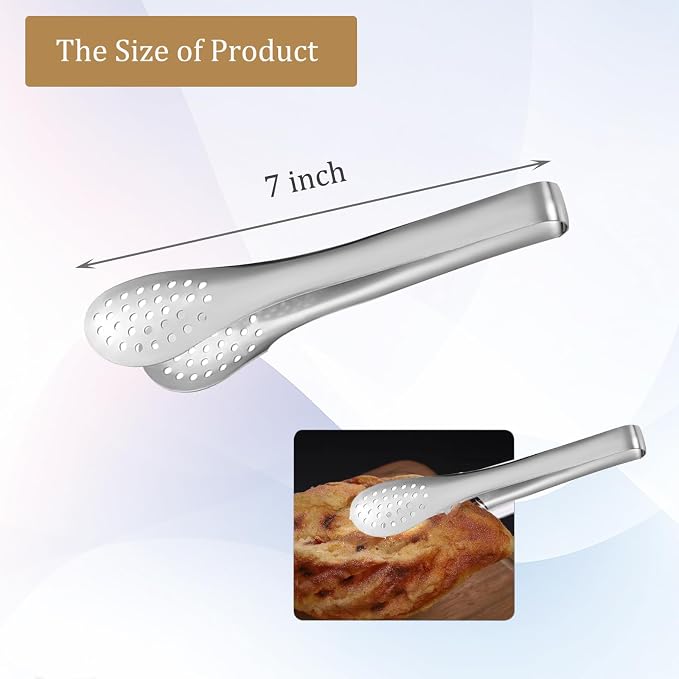 Buffet Serving Tongs, 6Pcs Kitchen Tongs Mini Serving Utensil Tongs for Food Ice Salad Buffet Barbecue Cookies, Food Tong Small tongs for Appetizers, Tea, Coffee Bar