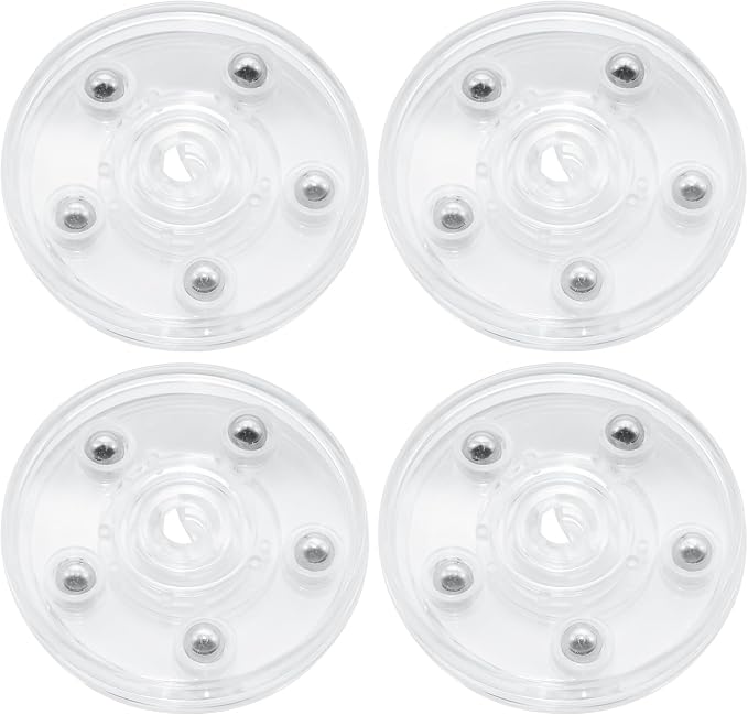 4Pcs Clear Acrylic Lazy Susan 2.5 Inch Turntable Organizer Bearings | Mini Lazy Susan, Small Lazy Susan Turntable, 360° Rotating Swivel Plate for Spice Rack, Cosmetic, Cake, Pantry, DIY Display