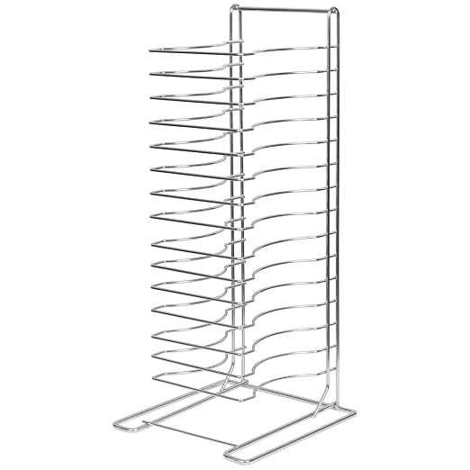 Winco APZT-1015 15-Slot Aluminum Pizza Pan Rack | 15-tier storage, Great for Pizza Baking, Crisp Crusts, Pizzerias and Foodservice