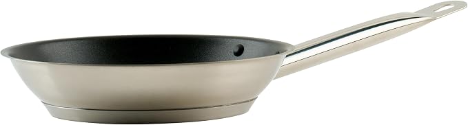 Winco 8" Stainless Steel Fry Pan, Non-Stick | Dishwasher safe, Induction compatible, Great for Sauteing, Searing, Frying and Restaurant Kitchens