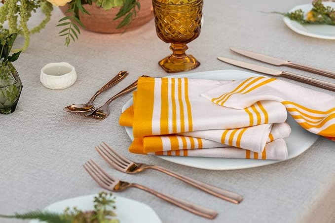 Urban Villa Kitchen Towels Cotton Dish Towels 20”x30” (Set of 3) Yellow Wht