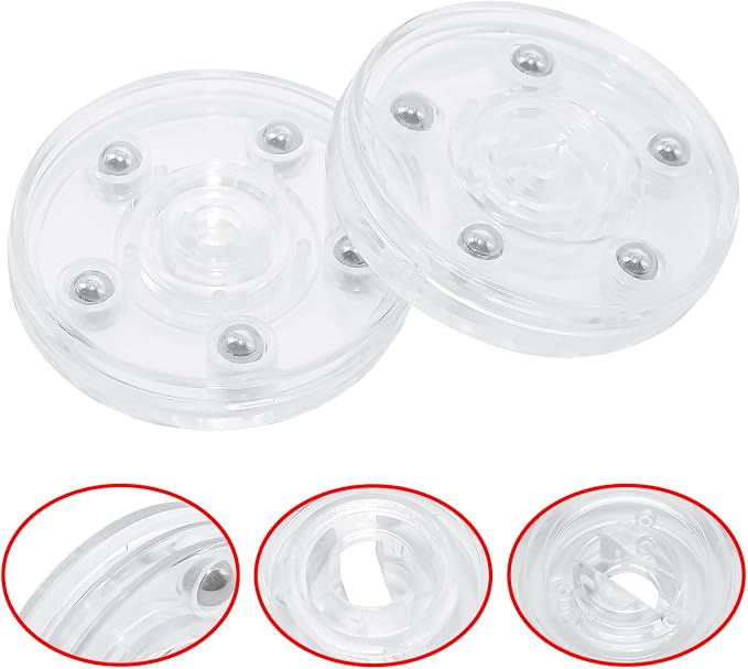 4Pcs Clear Acrylic Lazy Susan 2.5 Inch Turntable Organizer Bearings | Mini Lazy Susan, Small Lazy Susan Turntable, 360° Rotating Swivel Plate for Spice Rack, Cosmetic, Cake, Pantry, DIY Display