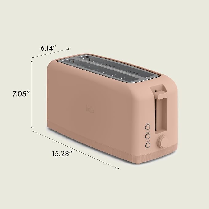 bella Fits-Anywhere™ Slim Toaster, 4 Slice Extra Long & Wide Slot, Blossom