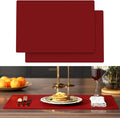 2-Pack Silicone Counter Mats 24”x16”,Red | 1.5mm thick silicone counter protector, heat resistant & non-slip. Works for air fryer, hot pots, pans and coffee maker.