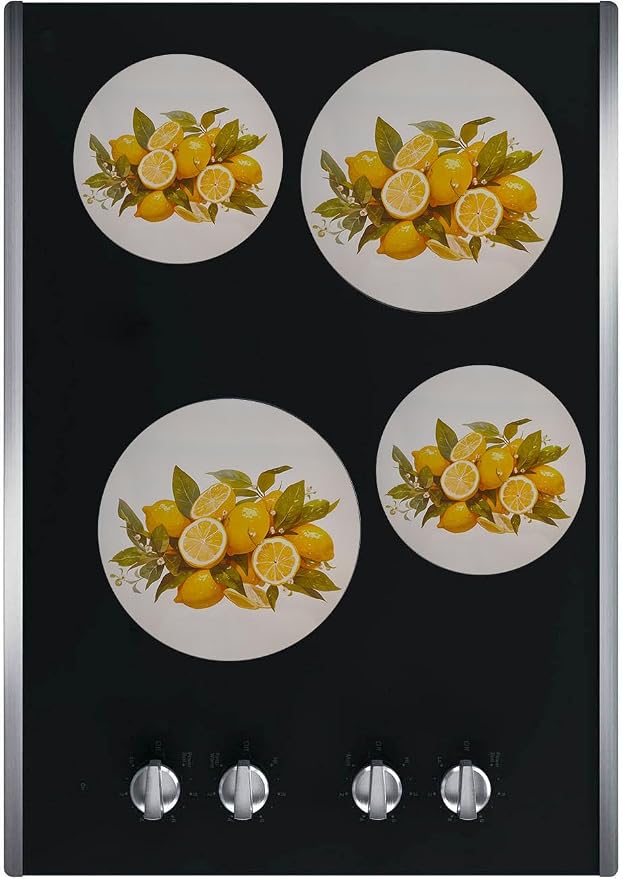 Kerixi Electric Stove Burner Covers Range Top For Expanding Counter Space Stovetop Decor (Yellow Lemon)