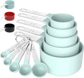 Measuring Cups & Spoons Set, Stackable Cups and Spoons | Nesting Measure Cups with Stainless Steel Handle, Kitchen Gadgets for Cooking & Baking (Green)