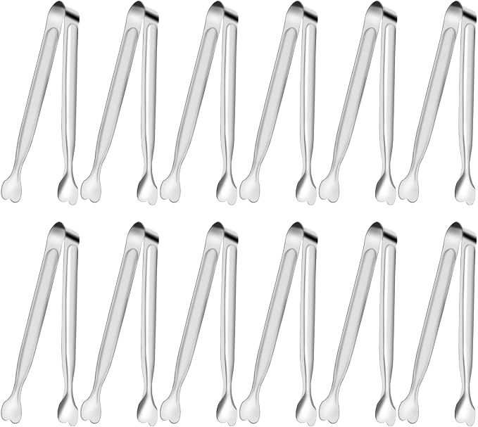 Serving Tongs, Anytrp 12-Packs Stainless Steel Sugar Tong, 5.3inch Small Tongs for Serving Food, Appetizers, Buffets, Coffee Bar, Kitchen, Tea Party, Desserts Party and Ice Bucket