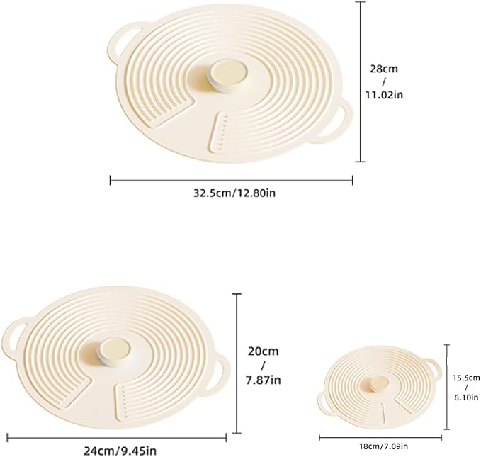 Elastic Heat-Resistant Bowl Covers, Cups, Cans, Jars & Silicone Stretch Lids for Food Storage in Fridge ，Food Grade Lid for Round Containers (beige)