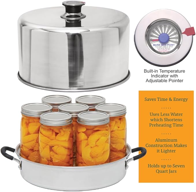 Kitchen Crop Steam Canner with Temperature Indicator (Aluminum Steam Canner + Tools)
