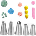 Cake Decorating Piping Tips Set, 1M 1A 2A 2D 4B Large Tips