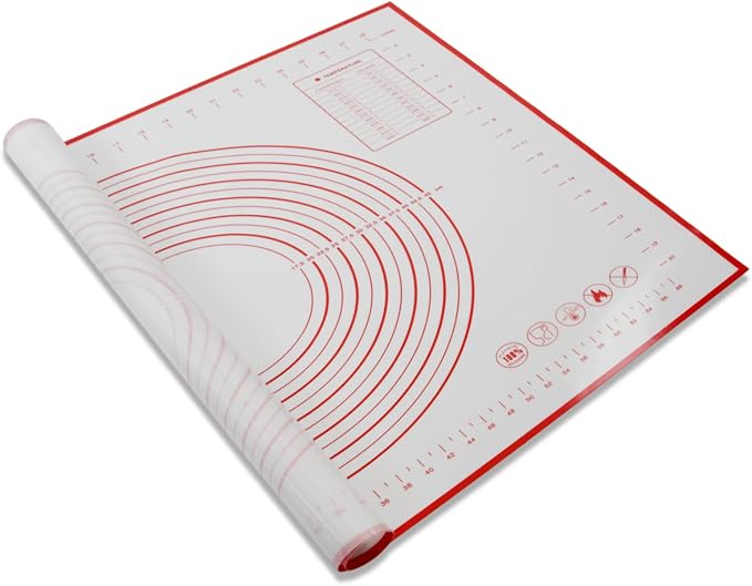 Dough Mat Pastry Silicone Baking Mats 32x24" Red for Rolling Dough Kneading Sheet Sourdough Bread Baking Supplies