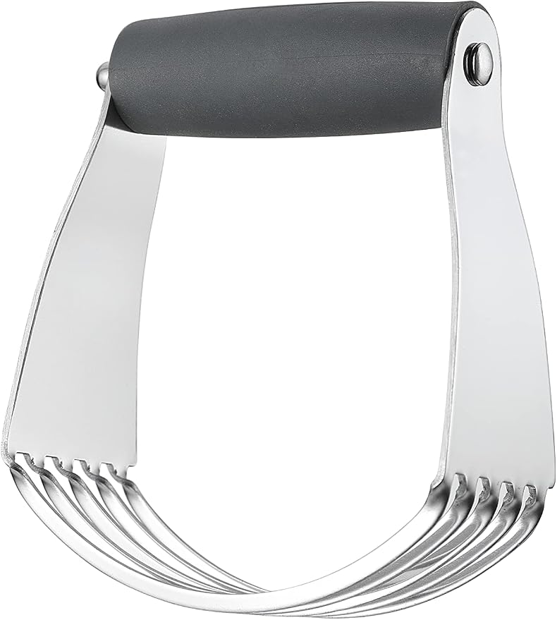 Spring Chef Medium Dough Blender Hand Tool - Durable Pastry Cutter - Gray | Heavy Duty Dough Mixer w/ Stainless Steel Blades, Professional Pastry Blender for Easy Mixing, Dishwasher Safe