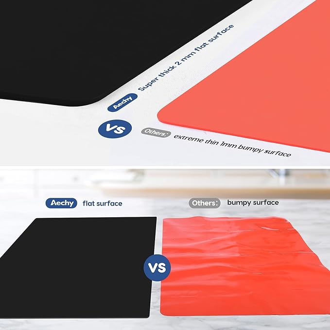 Extra Large Silicone Mat 35.3"x23.5"x0.08", Multipurpose Silicone Mat Thick Heat Resistant Mat Shipped Rolled Up Kitchen Counter Mat Waterproof Nonslip Silicone Mats for Kitchen Counter Black | Extra Large, Heat Resistant, Waterproof, Nonslip, Multipur...