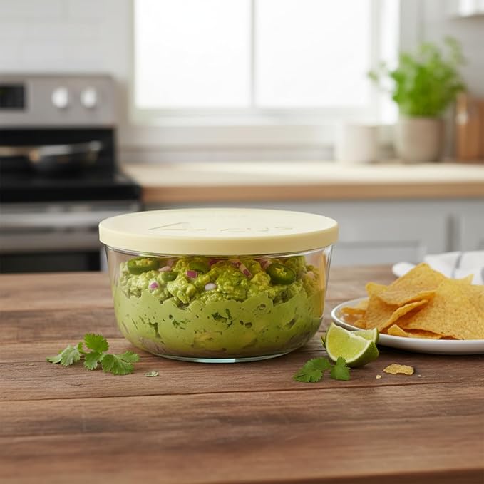 Yodecy Silicone Bowl Lids fit Pyrex Glass Bowls 7201-PC 4 Cup, fit Anchor Hocking Glass Bowls 7201-PC 4 Cup,Replacement Lids(2 Pack Pastel Yellow)
