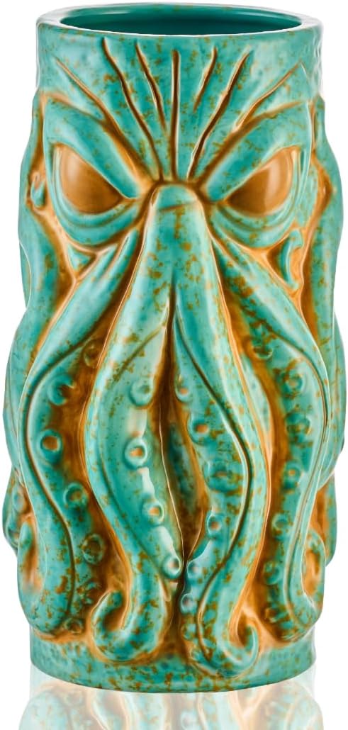 Kraken Ceramic Tiki Mug, 18 oz Hi Ball 1 pc Set