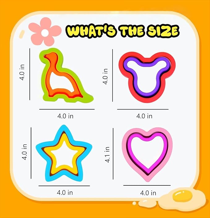 Uncrustable Sandwich Cutter, Crustless Sandwich Cutter and Sealer Set | 12PCS Sandwich Cookie Cutters, Heart Star Dino Mouse Shapes, Lunch & Bento Box Accessories