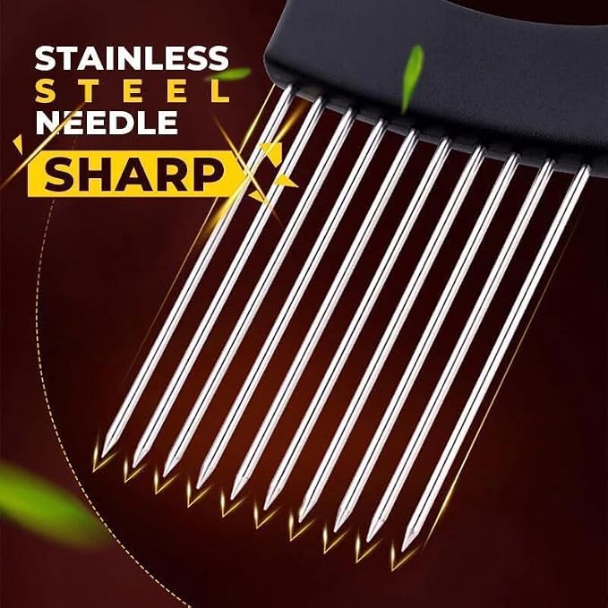 Stainless Steel Onion Slice Holder, Lemon Slicer Vegetable Cutter, Chopper Slicing Assistant Tool for Meat, Onion, Potato, Tomato Home Kitchen Tools (C-2 PCS)
