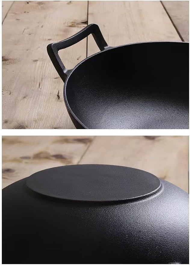 Cast Iron Wok with Lid (Wok with Lid 12 inch) | Cast Iron Wok