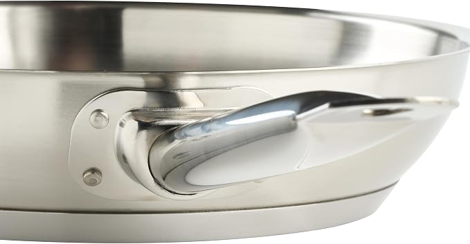 Winco 9" Stainless Steel Commercial-Grade Fry Pan | Dishwasher safe, Even heat distribution, Induction compatible, Great for Sauteing, Searing, Frying and Restaurant Kitchens