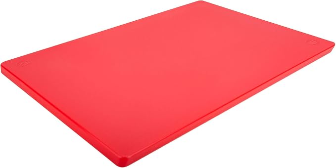 Thirteen Chefs Large Red Cutting Board - 18 x 12 Inch for Meat, Professional 1/2" Thick HDPE Plastic for Restaurants, Dishwasher Safe and NSF Stamped