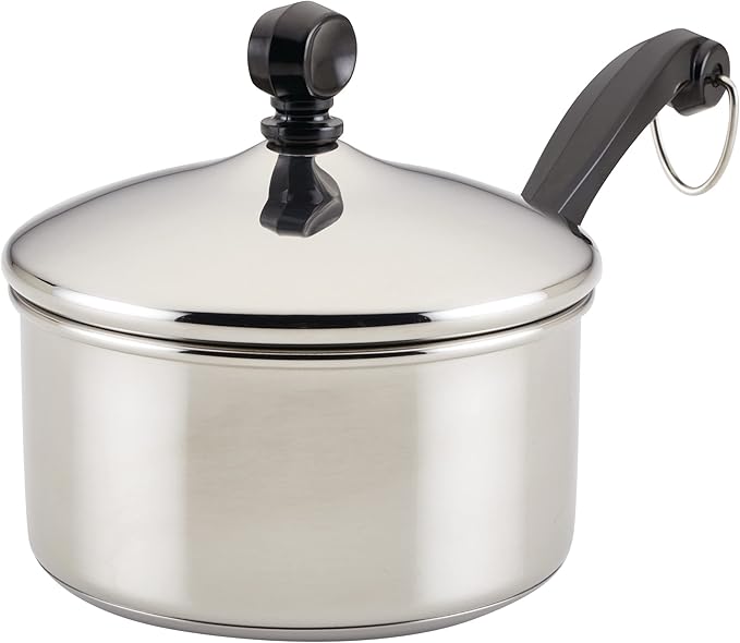 Farberware Classic Series Stainless Steel Sauce Pan with Lid, 1-Quart, Sauce Pans, Silver
