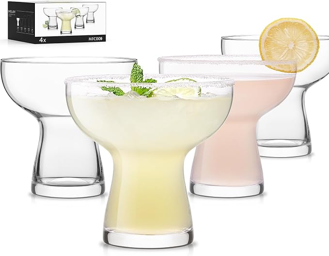Martini Glasses Set of 4, 10oz, Coupe Cocktail Glasses for Margarita | Manhattan, Cosmopolitan, Espresso, Home Bar, Evening Parties, Birthdays, Housewarming Gift