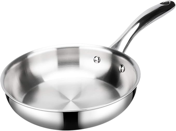 duxtop Whole-Clad Tri-Ply Stainless Steel Stir-Fry Pan Kitchen Induction Cookware 10 Inches | Whole Clad Stainless Steel Wok Pan for Stir Fry, Sautéing and Quick Meals