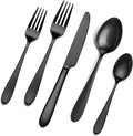 40 Piece Black Silverware Set Service for 8, EIUBUIE Premium Stainless Steel Black Cutlery Set, Mirror Polished Flatware Sets, Modern Kitchen Eating Utensils Sets Include Forks Spoons Knives
